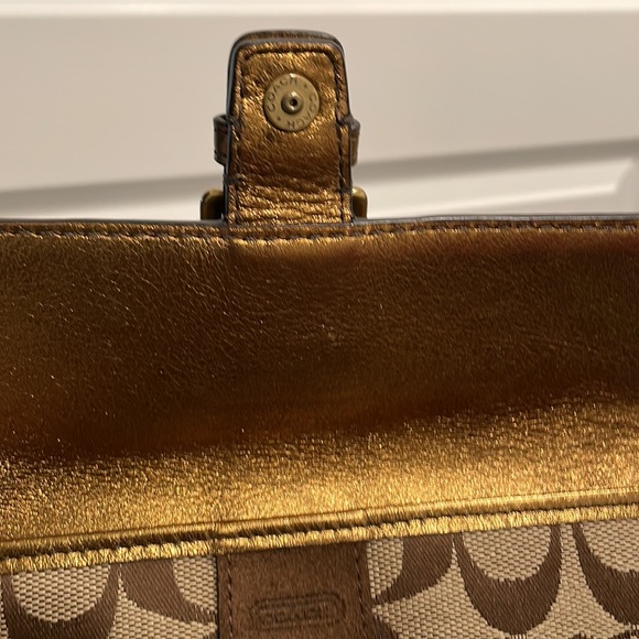 Coach Brown and Bronze Gold Pouchette or Wallet - Picture 7 of 10